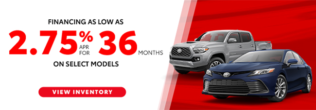 financing specials on select Toyota Models