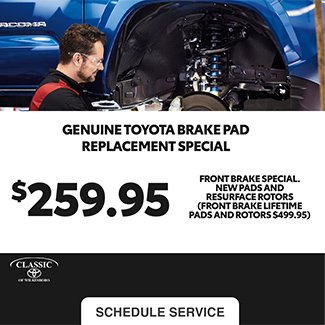 Genuine Toyota Brake Pad replacement Special