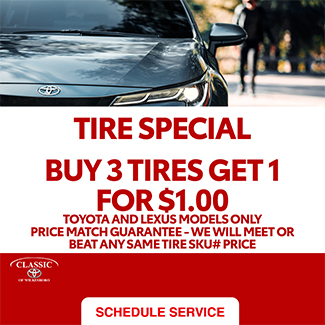 Tire special buy 3 tires get 1 for $1