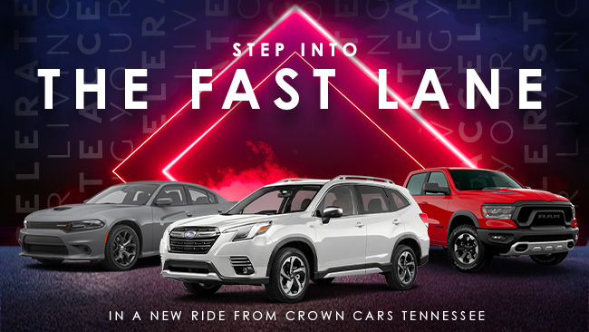 step into the fast lane in a new ride from Crown Cars Tennessee