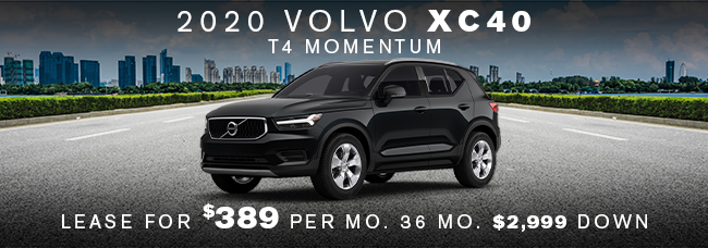 2020 Volvo XC40 T4 Momentum lease for $389 per month $2,999 down