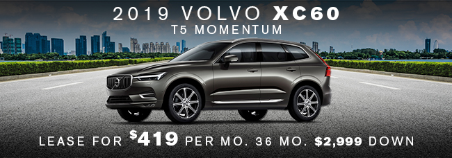 2019 XC60 T5 Momentum lease for $419 per month $2,999 down
