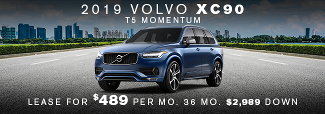 2019 Volvo XC90 T5 Momentum lease for $489 per month $2,989 down