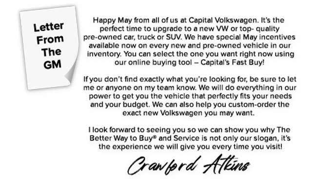 Letter from the GM Crawford Atkins
