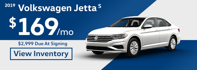 2019 Volkswagen Jetta S $169 per month $2,999 due at signing