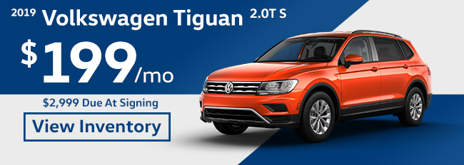 2019 Volkswagen Tiguan 2.0T S $199 per month $2,999 due at signing