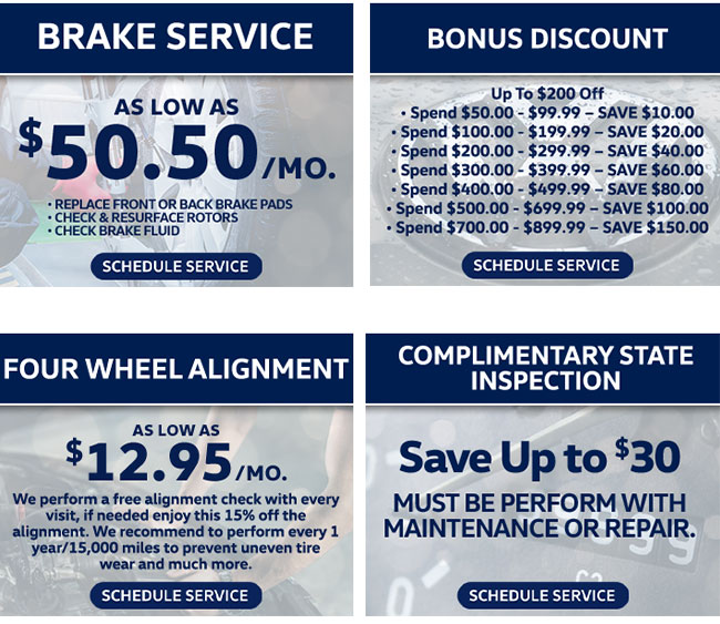 coupon offers with discounts on service and repair