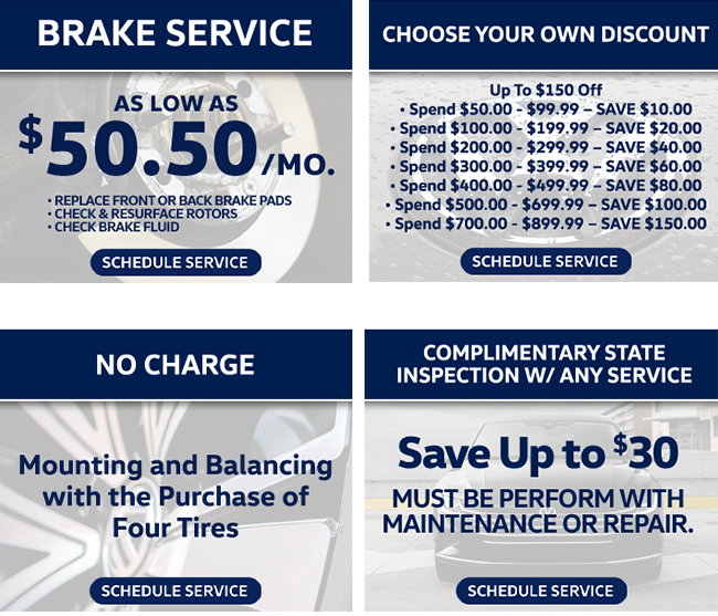 coupon offers with discounts on service and repair