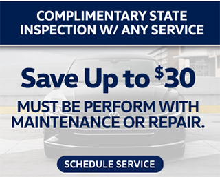 Complimentary state inspection w/ any service