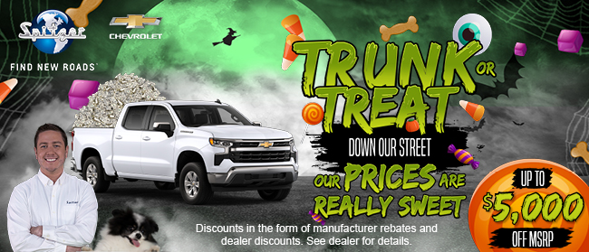 Trunk or treat down our street, our prices are really sweet