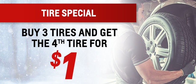 Buy 3 Tires & Get The 4th Tire For $1