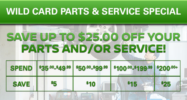 Wild Card Parts & Service Special