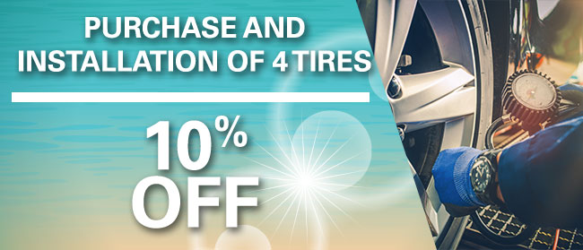 10% Off Purchase And Installation Of 4 Tire