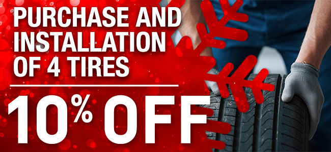 10% Off Purchase And Installation Of 4 Tires