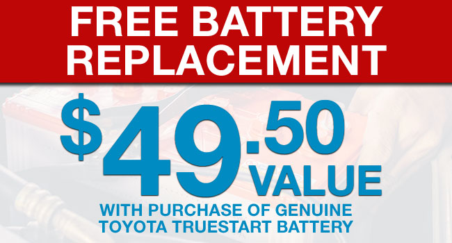 Free Battery Replacement With Purchase Of Genuine Toyota Truestart Battery