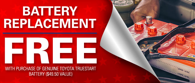 Free Battery Replacement With Purchase of Genuine Toyota TrueStart Battery