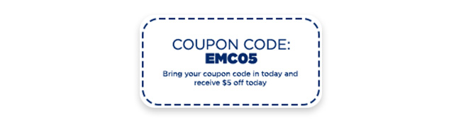 bring coupon with you for 5.00 off today