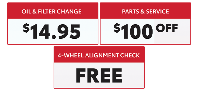 Oil and filter change - parts and service - 4-wheel alignment check