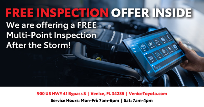 Free inspection offer inside - we are offering a FREE Multi-Point Inspection after the storm