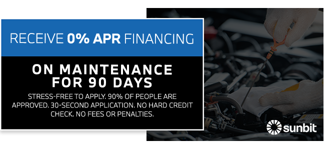 O% APR financing on maintenance