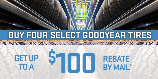 Buy Four Select Goodyear Ties, Get Up to a $100 Rebate by Mail