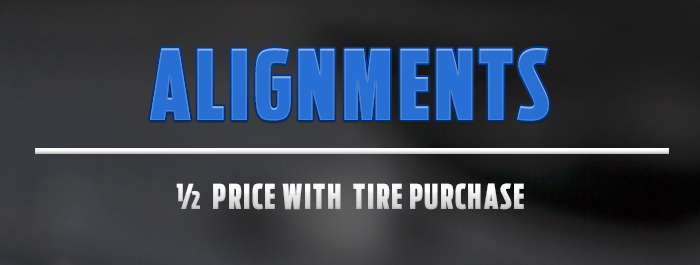 Alignments ½ Price With Tire Purchase