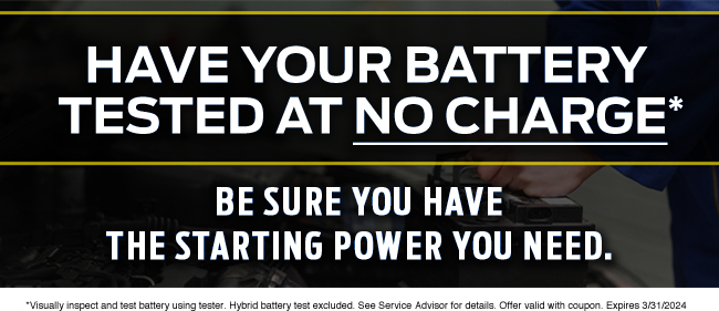Have Your Battery Tested at No Charge