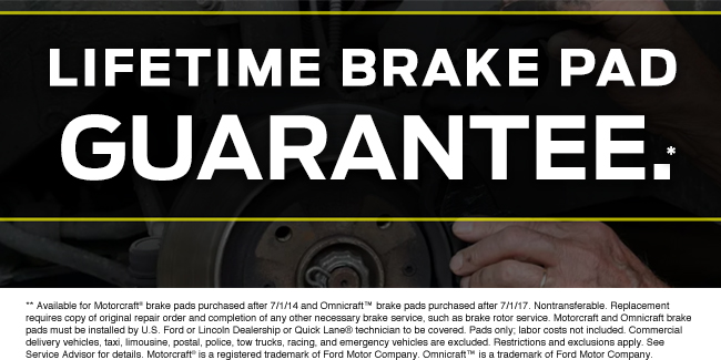 lifetime brake pad guarantee