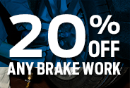 20% Off any brake work