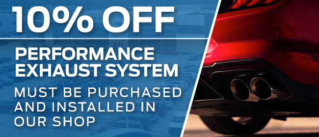 10% off performance exhaust system