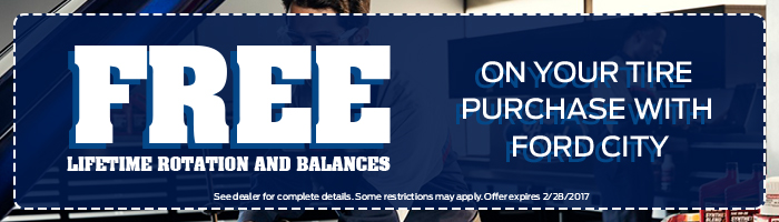 Free Lifetime and Rotation Balances On Your Tire Purchase With Ford City