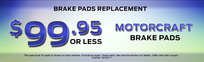 BRAKE PADS REPLACEMENT 99.95 OR LESS