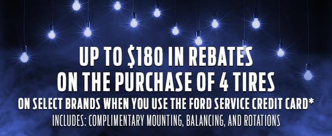 Up To $180 in Rebates on the Purchase of 4 Tires