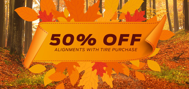 Alignments 50% Off with Tire Purchase