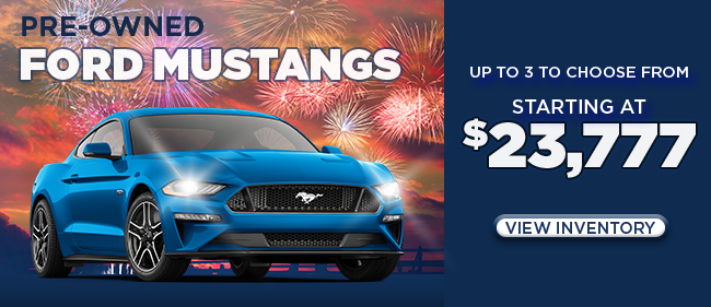 Pre-owned Ford Mustangs starting at $23,777