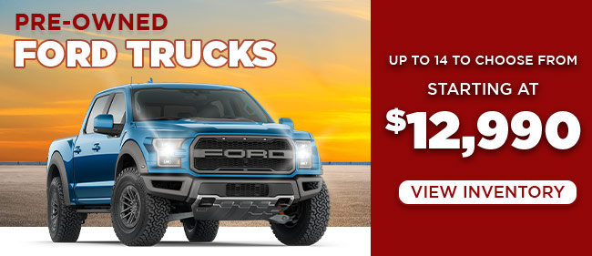 Pre-owned Ford Trucks starting at $32,490