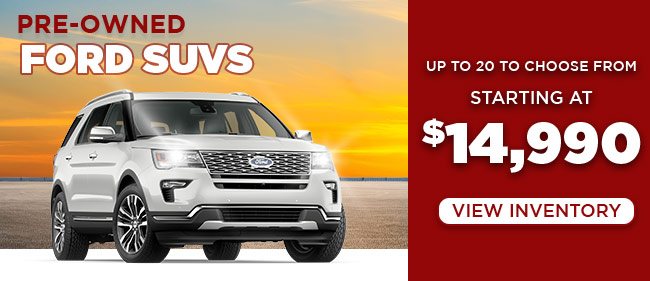 Pre-owned Ford SUVs starting at $13,490