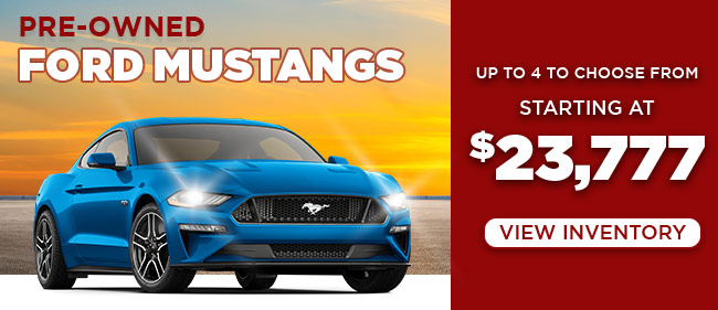 Pre-owned Ford Mustangs starting at $23,777
