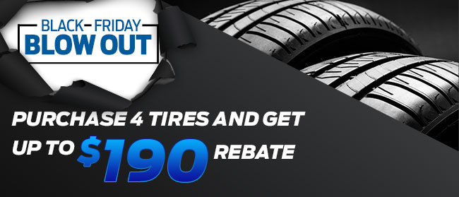 Purchase 4 Tires And Get Up To $190.00 Rebate