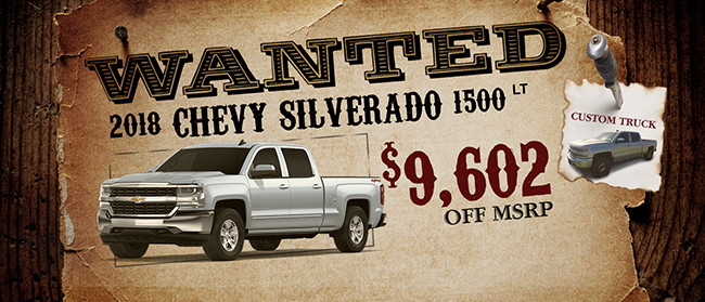 New 2018 Chevy Silverado 1500 LT $9,602