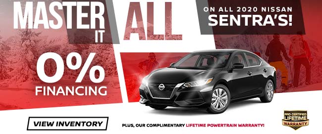 0% Financing on all 2020 Nissan Sentra’s!