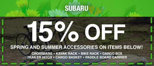 Subaru 15% Off Spring and Summer Accessories on items below!