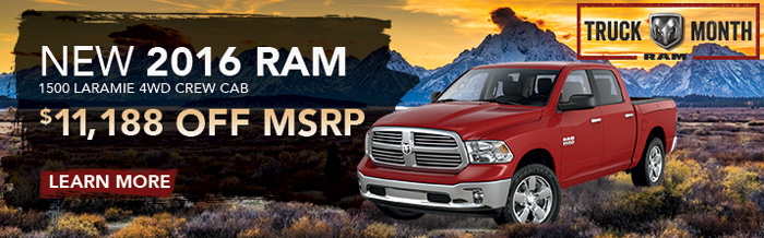 New 2016 RAM 1500 Laramie 4WD Crew Cab