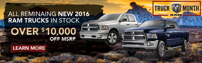 All Remaining New 2016 RAM Trucks in Stock