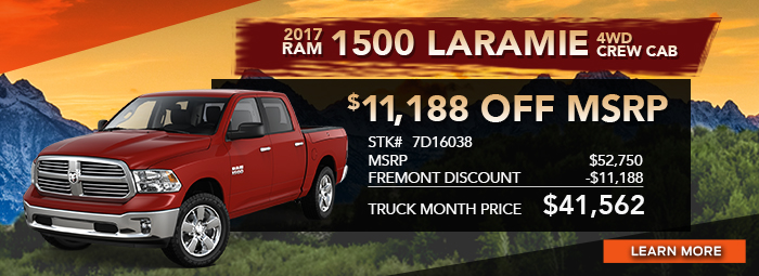 New 2016 RAM 1500 Laramie 4WD Crew Cab	