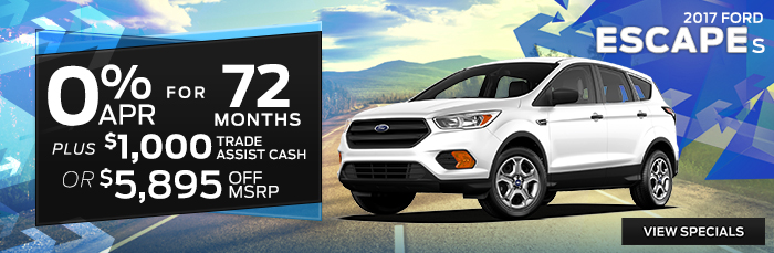2017 Ford Escape - 0% APR for 72 Months Plus $1,000 Trade Assist Cash or $5,895 Off MSRP