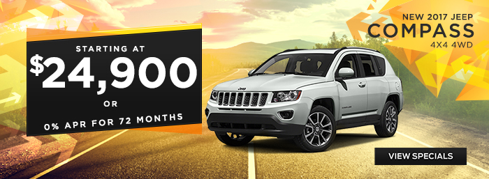 New 2017 Jeep Compass - Starting at $24,900 or 0% APR for 72 Months