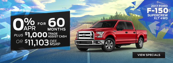 2017 Ford F-150 - 0% APR for 60 Months Plus $1,000 Trade Assist Cash or $11,103 Off MSRP