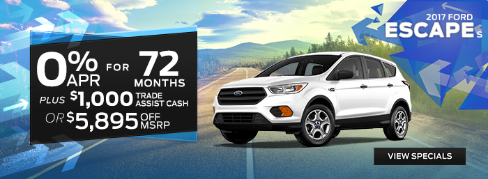 2017 Ford Escape - 0% APR for 72 Months Plus $1,000 Trade Assist Cash or $5,895 Off MSRP