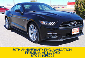 2015 MUSTANG GT
50TH Anniversary PKG, Navigation, Premium, AT, LOADED
Stk #: 10F5204